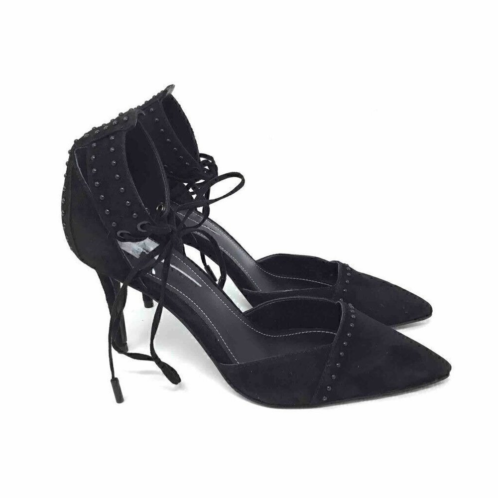 Kendall + Kylie Cora 2 Pumps Black Suede Heels 6.5